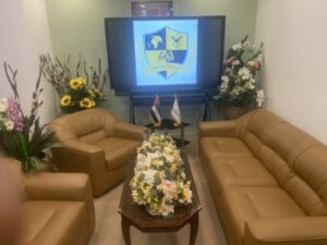 Comfortable waiting area for parents